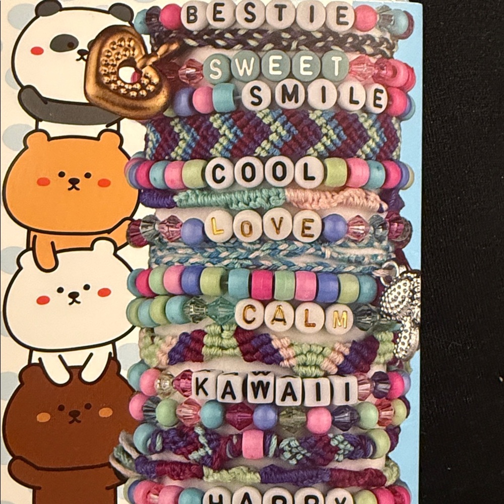 Friendship Bracelet Kit - Multicolor beads, charms and alphabet squares! - Picture 3 of 6